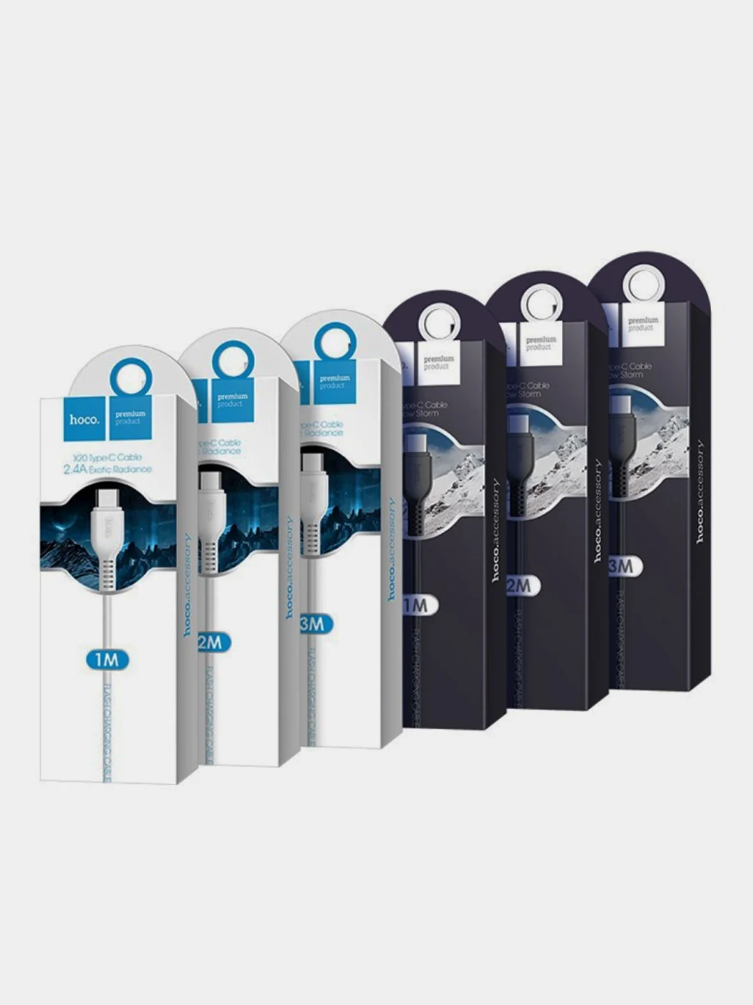 Белый кабель HOCO X20 1/2/3 метра, USB Type-C, 3А, для Android