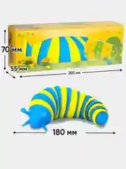 Синий finger slug, слизень цветной антистресс, фингер слаг, слизняк антистресс
