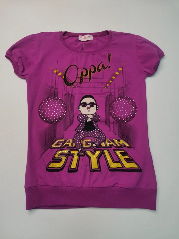 Футболка фиолетовая с принтом Gangnam Style