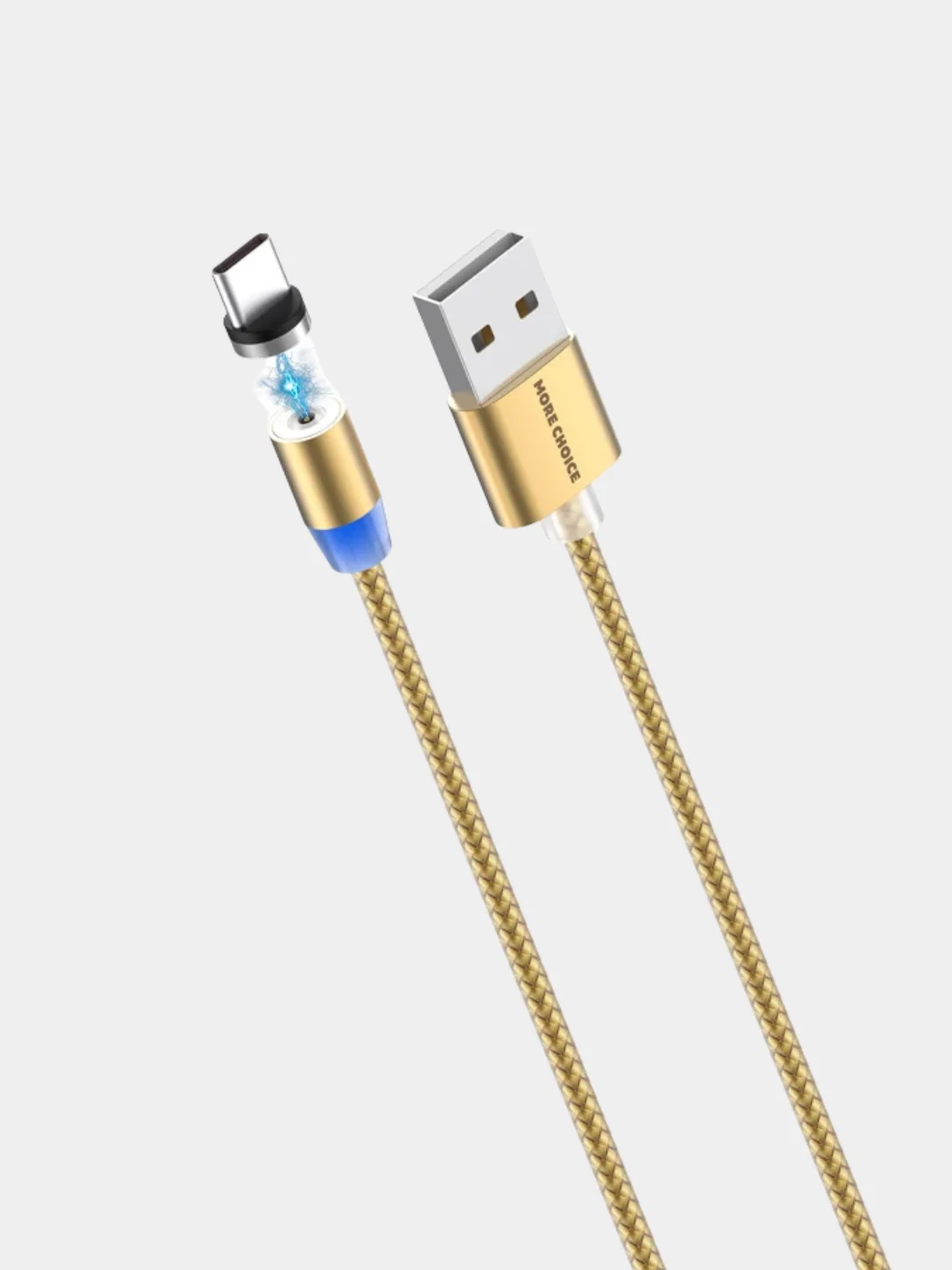 Золотой кабель USB - Type-C, More Choice K61Sa, MAGNETIC, 3.0A, 1 м