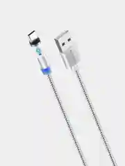 Серебряный кабель USB - Type-C, More Choice K61Sa, MAGNETIC, 3.0A, 1 м