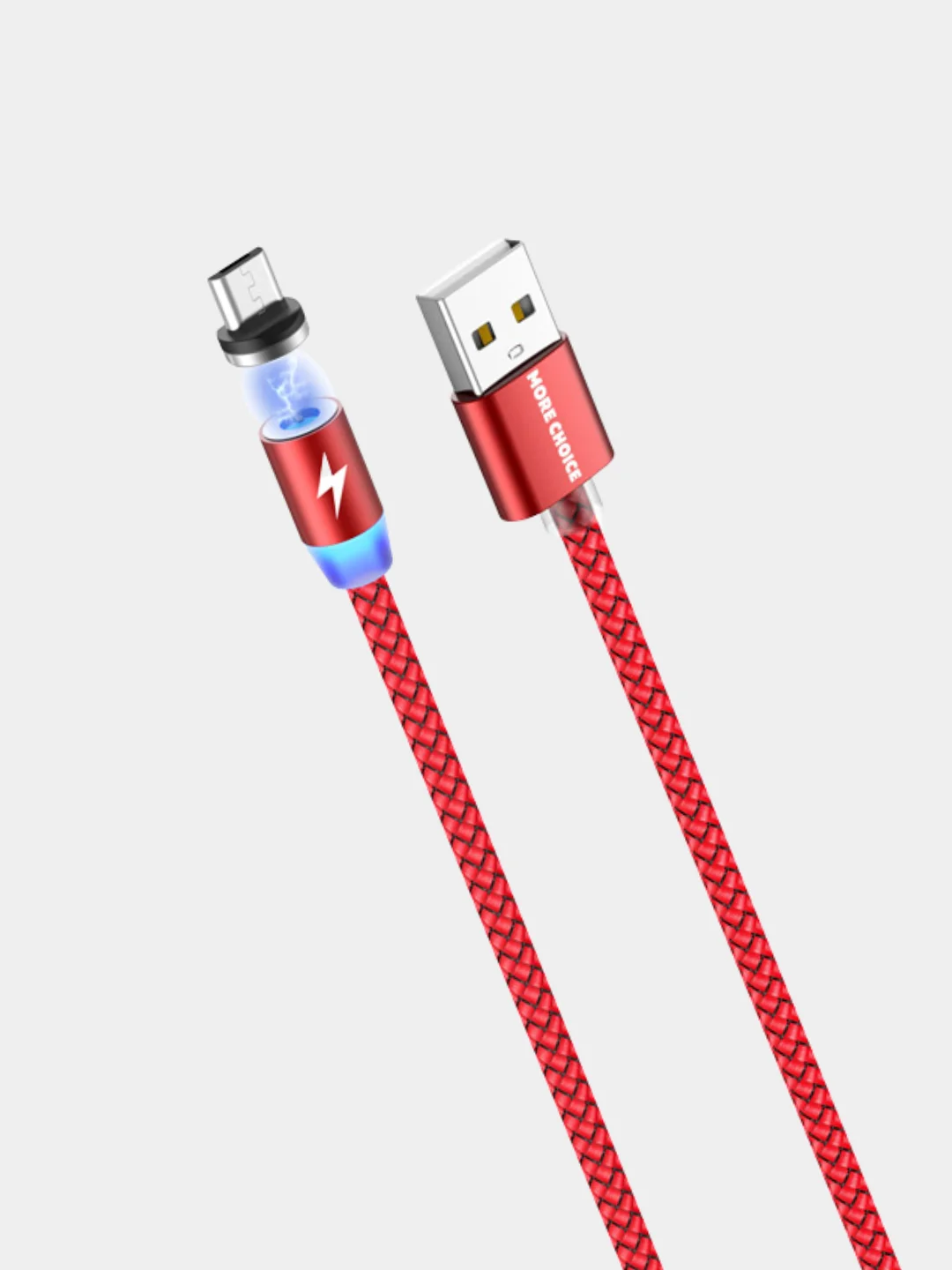 Красный кабель USB - Micro USB, More Choice K61Sm, MAGNETIC, 3.0A, 1 м