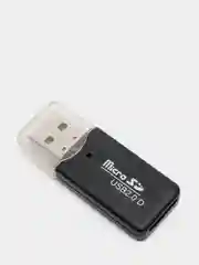 Черный картридер для карт памяти формата micro SD