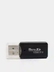 Черный картридер для карт памяти формата micro SD