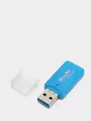 Синий картридер для карт памяти формата micro SD