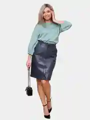 Тёмно-серый юбка женская TOPLES, из экокожи