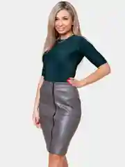 Серый юбка женская TOPLES, из экокожи