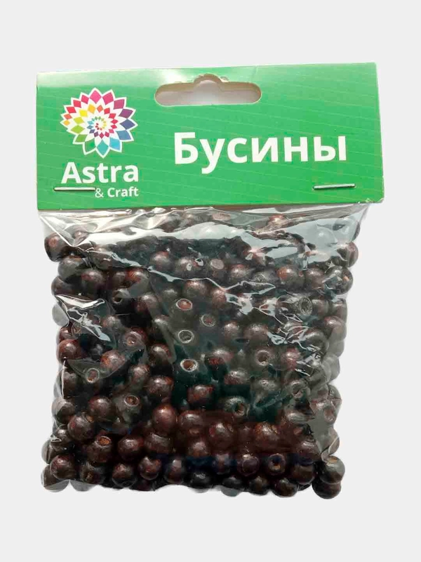 Бусины деревянные круглые 50г d 8мм