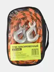 Трос буксировочный 5, 7, 10, 12 т, в подарочной сумке, стропа автомобильная с крюками