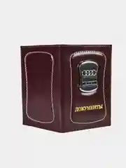 Кожаная обложка на авто документы/на права/птс/чехол/c логотипом/с маркой машины