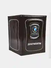 Кожаная обложка на авто документы/на права/птс/чехол/c логотипом/с маркой машины