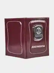 Кожаная обложка на авто документы/на права/птс/чехол/c логотипом/с маркой машины