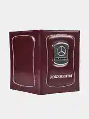 Кожаная обложка на авто документы/на права/птс/чехол/c логотипом/с маркой машины