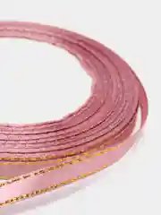 Терракотовый лента атласная с золотым краем ширина 6мм длина 23 метра