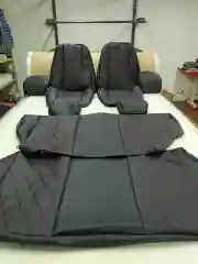 Модельные авточехлы на Lada Samara 2108-2109-2113-2114-2115-21199, черные с красным ромбом