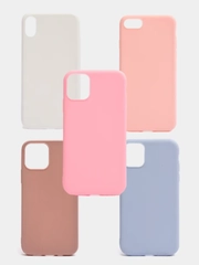 Чехол на iPhone 7/8, Xr, 11, 12, силиконовый матовый, 5 цветов