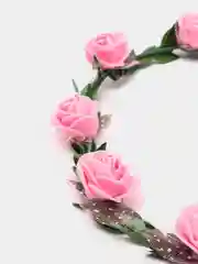 Конфетный венок с цветами на голову, розы, ободок на голову с цветами