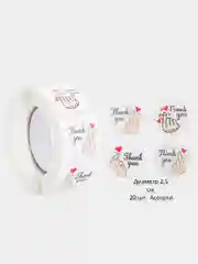Пудровый наклейки спасибо, хендмейд, Handmade, Thank You, Thanks (набор из 20 шт) ручная работа