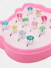 Коралловый меланж колечки для девочек, 12 штук