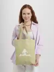 Салатовый сумка-шоппер с татарским орнаментом,35*40 см/Эко cумка/шоппер
