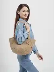 Сумка, сумка женская, сумка через плечо, сумка из джута, пляжная сумка