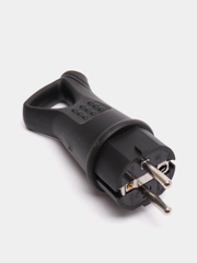 Вилка электрическая угловая Smartbuy каучуковая, с кольцом, 230В, 2P+PE, 16A, IP44,