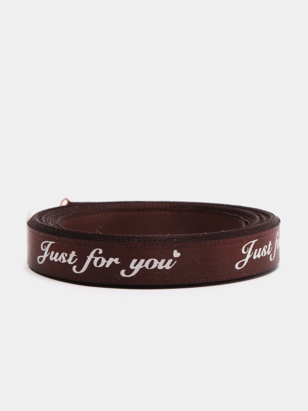 Коричневый атласная лента с надписью "Just for you"  10 х 5000 мм