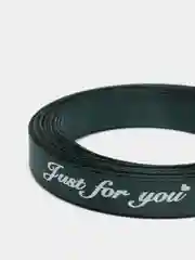Зеленый атласная лента с надписью "Just for you"  10 х 5000 мм