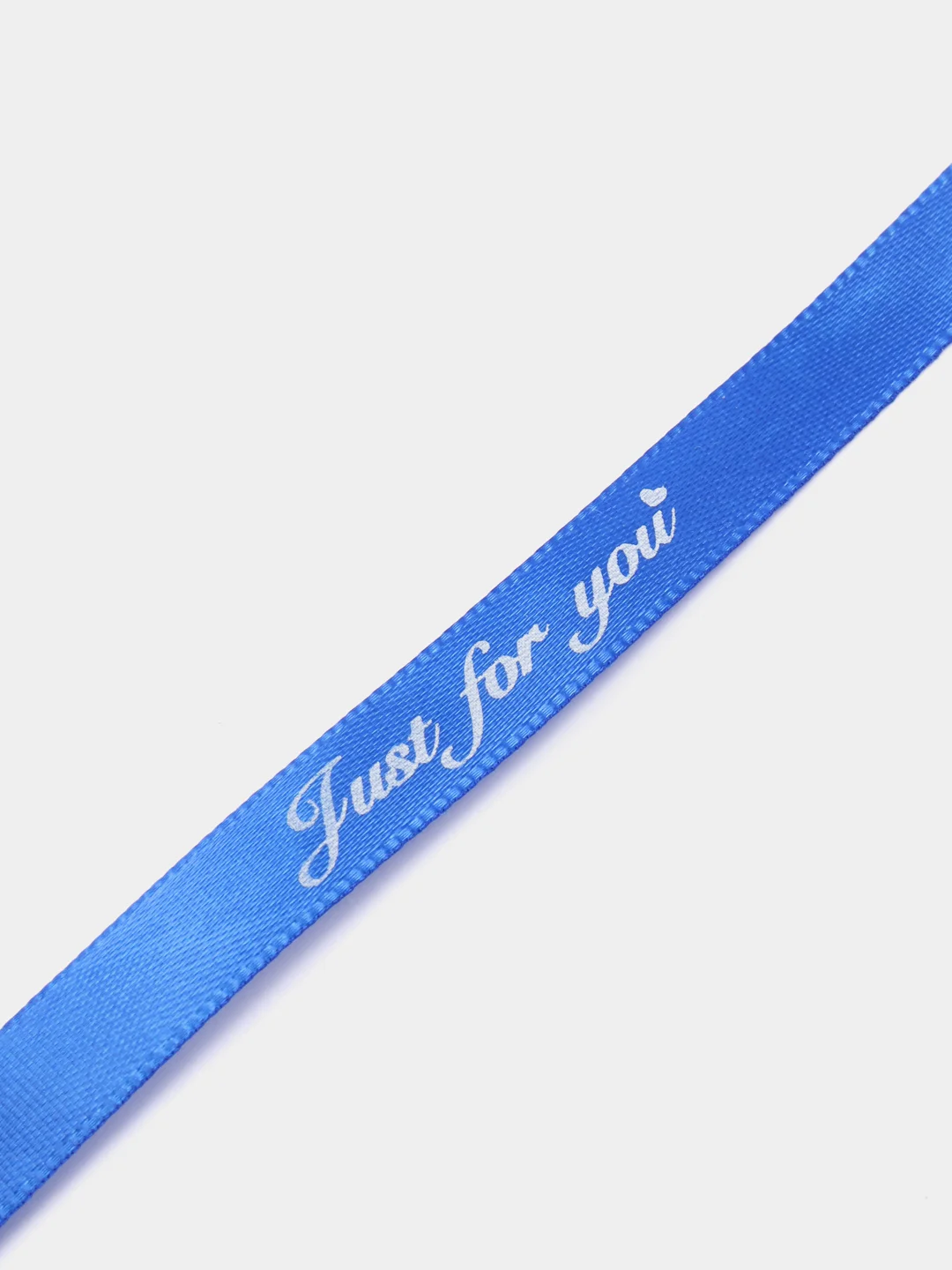 Синий атласная лента с надписью "Just for you"  10 х 5000 мм