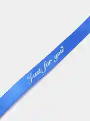 Синий атласная лента с надписью "Just for you"  10 х 5000 мм