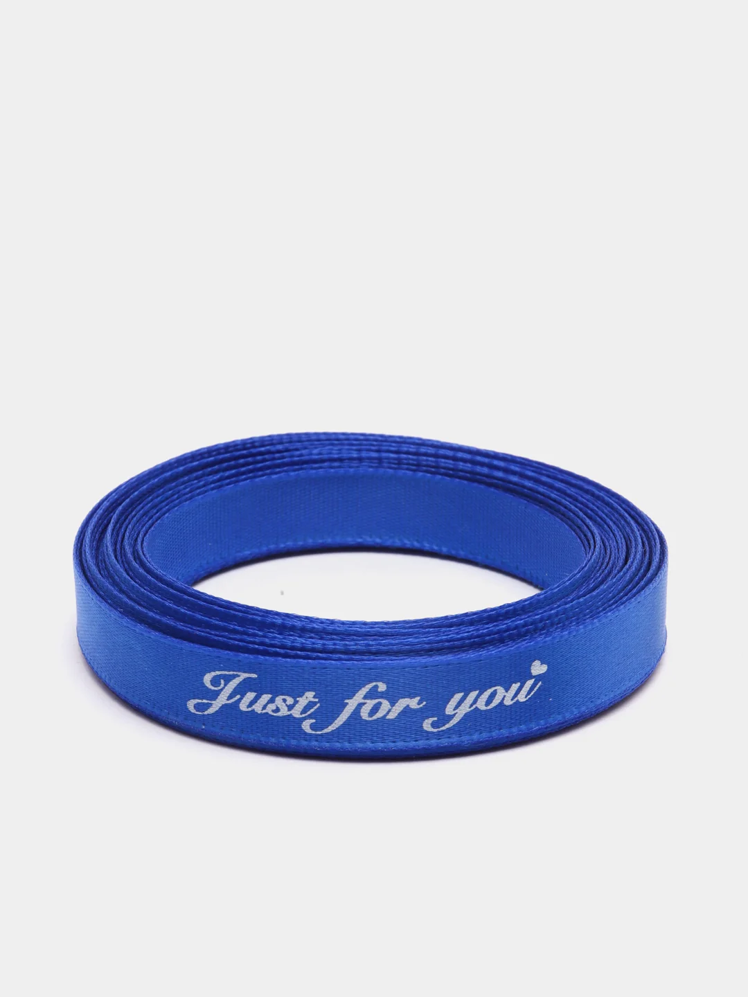 Синий атласная лента с надписью "Just for you"  10 х 5000 мм