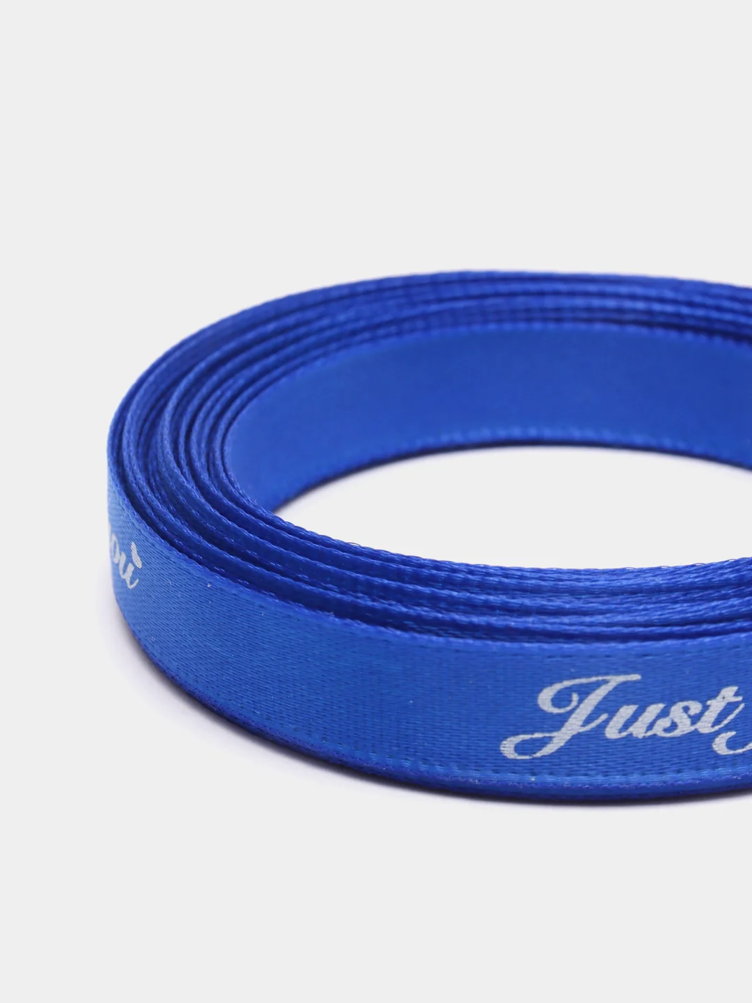 Синий атласная лента с надписью "Just for you"  10 х 5000 мм