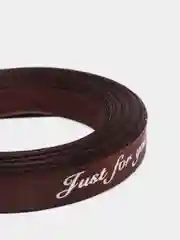 Коричневый атласная лента с надписью "Just for you"  10мм.х 10метров