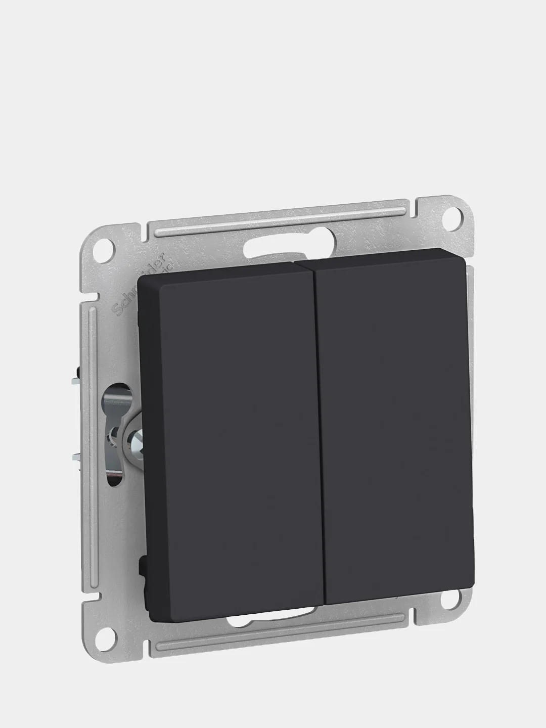 Выключатель двухклавишный Schneider Electric AtlasDesign, цвет карбон, ATN001051