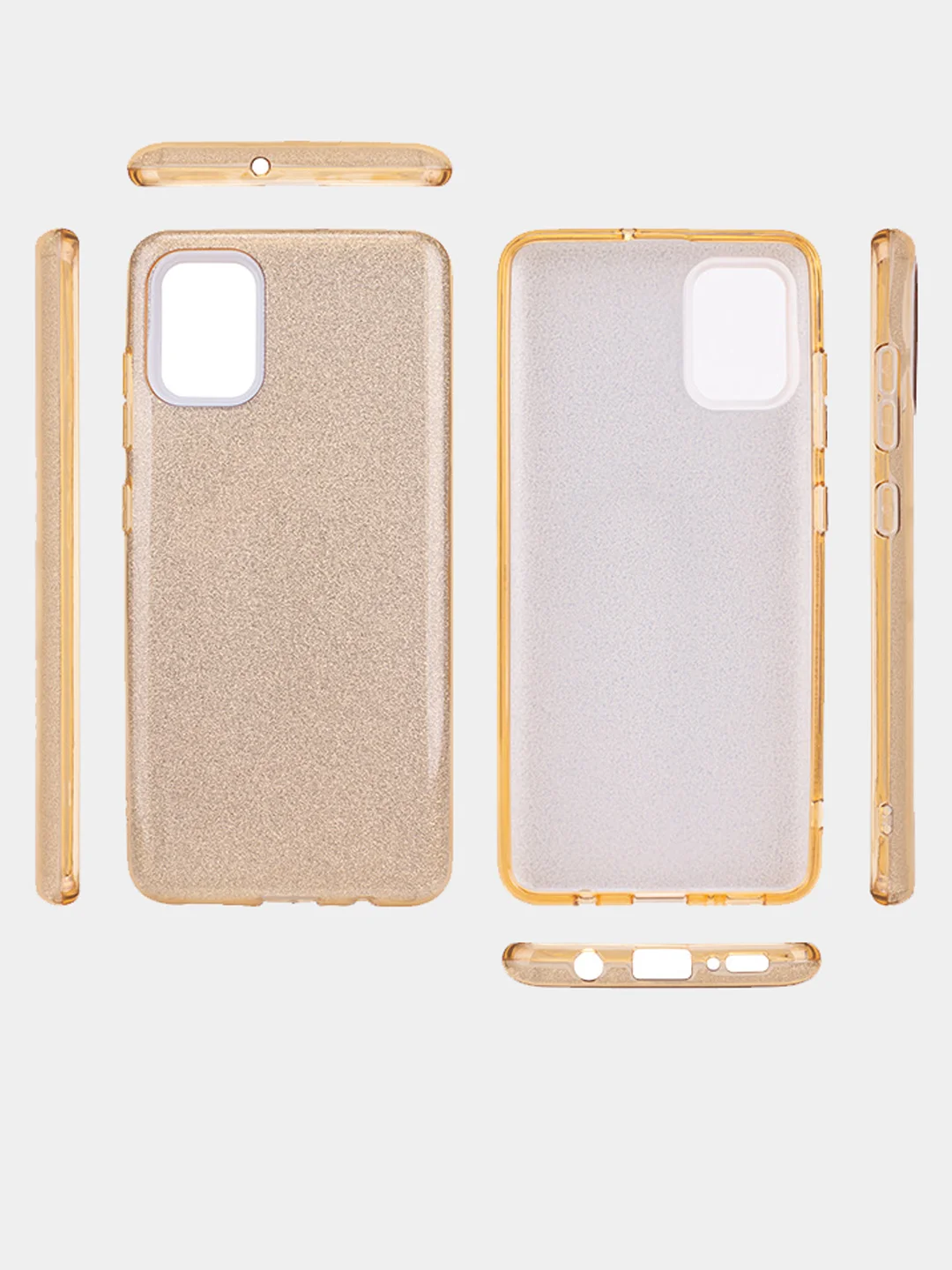Золотой чехол для Huawei Honor P40 Lite, P40 Lite E/9C, 9A, 30, 30S, 20, 10X Lite, Блеск