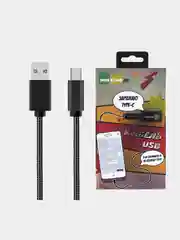 Черный кабель USB - Type-C, More Choice K31a, 2.1A, 1 м