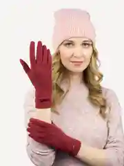 Бордовый перчатки Leray "Кайли", экокашемир, однотонные, на плюше, 7,5