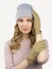 Бежевый перчатки Leray "Кайли", экокашемир, однотонные, на плюше, 7,5