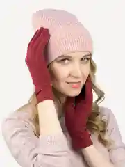 Бордовый перчатки Leray "Кайли", экокашемир, однотонные, на плюше, 7,5