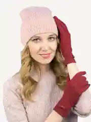 Бордовый перчатки Leray "Кайли", экокашемир, однотонные, на плюше, 7,5