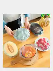 Прозрачный эластичный пакет-крышка для хранения пищевых продуктов