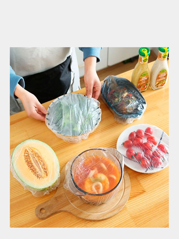 Эластичный пакет-крышка для хранения пищевых продуктов