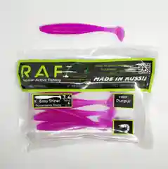 Пурпурный силиконовая приманка RAF Easy Shiner "Виброхвост" 3.4, 86 мм, 5 штук