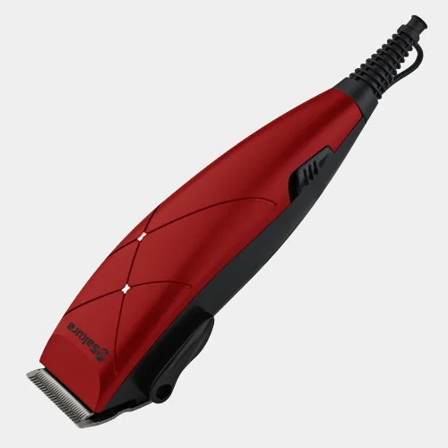 Красный машинка для стрижки волос Sakura SA-5111R, 4 насадки