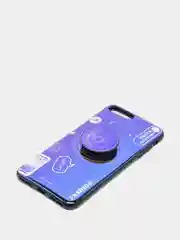 Синий чехол для телефона камера + кроштейн  для iPhone 12, 11, XR,  7/8/SE, 6/6S