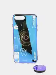 Синий чехол для телефона камера + кроштейн  для iPhone 12, 11, XR,  7/8/SE, 6/6S