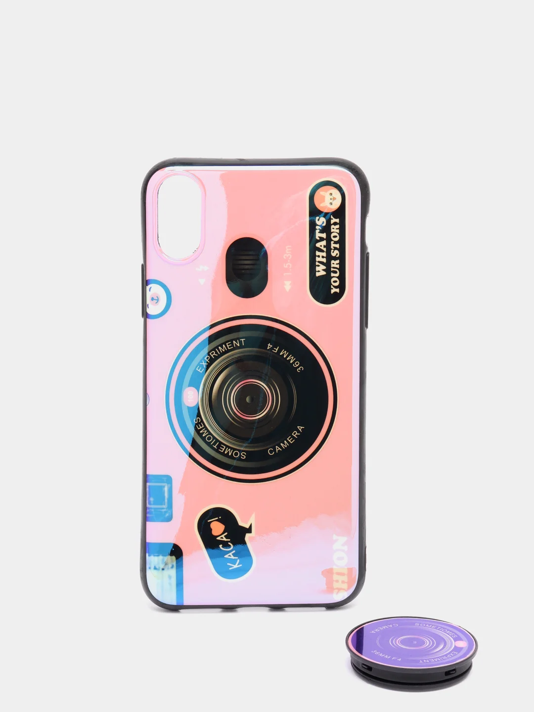 Розовый чехол для телефона камера + кроштейн для iPhone 12, 11, XR, 7/8/SE, 6/6S