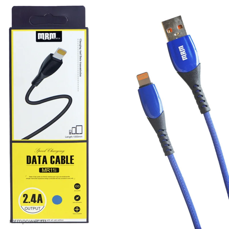 Синий usb Кабель MR11lightning DATA CABLE