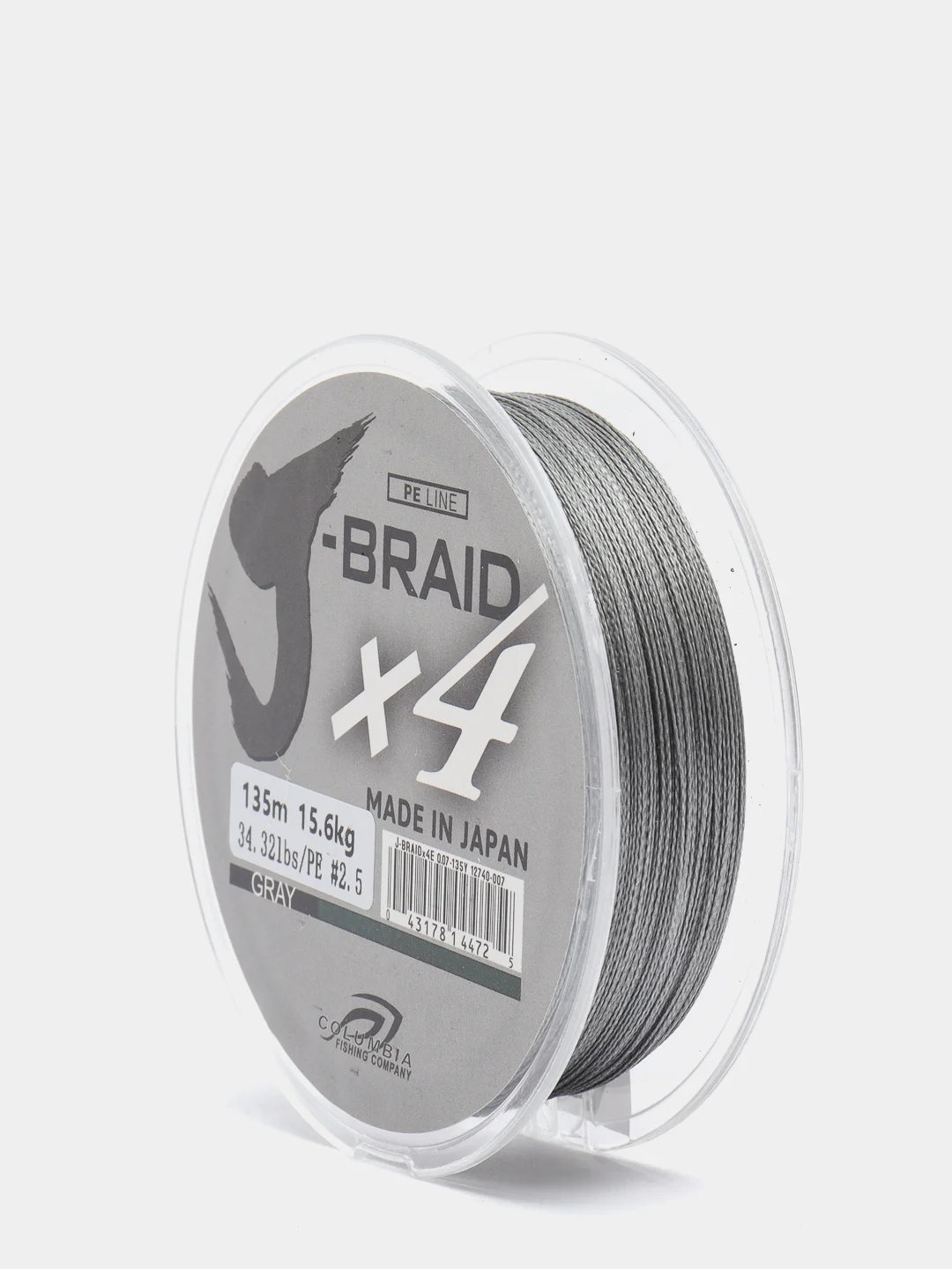 Леска плетёная Columbia "J-Braid X4", 135 m, серая