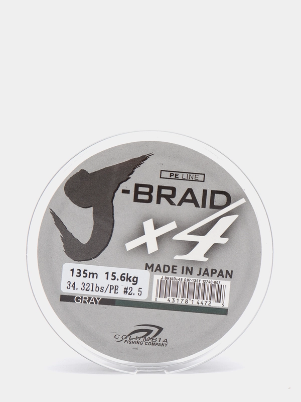 Леска плетёная Columbia "J-Braid X4", 135 m, серая